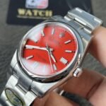 Rolex Oyster Perpetual 41mm M124330 Stainless Steel with Red Dial Oystersteel Top Replica