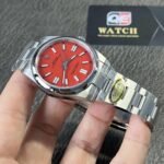 Rolex Oyster Perpetual 41mm M124330 Stainless Steel with Red Dial Oystersteel Top Replica