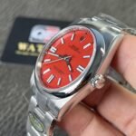 Rolex Oyster Perpetual 41mm M124330 Stainless Steel with Red Dial Oystersteel Top Replica