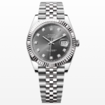 Rolex Datejust 41 Stainless Steel on Jubilee with Diamond Rhodium Dial and Fluted Bezel