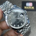 Rolex Datejust 41 Stainless Steel on Jubilee with Diamond Rhodium Dial and Fluted Bezel