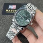 Rolex Datejust M126334 Mint Green Fluted Dial Stainless Steel Jubilee and Fluted Bezel 41mm Top Replica