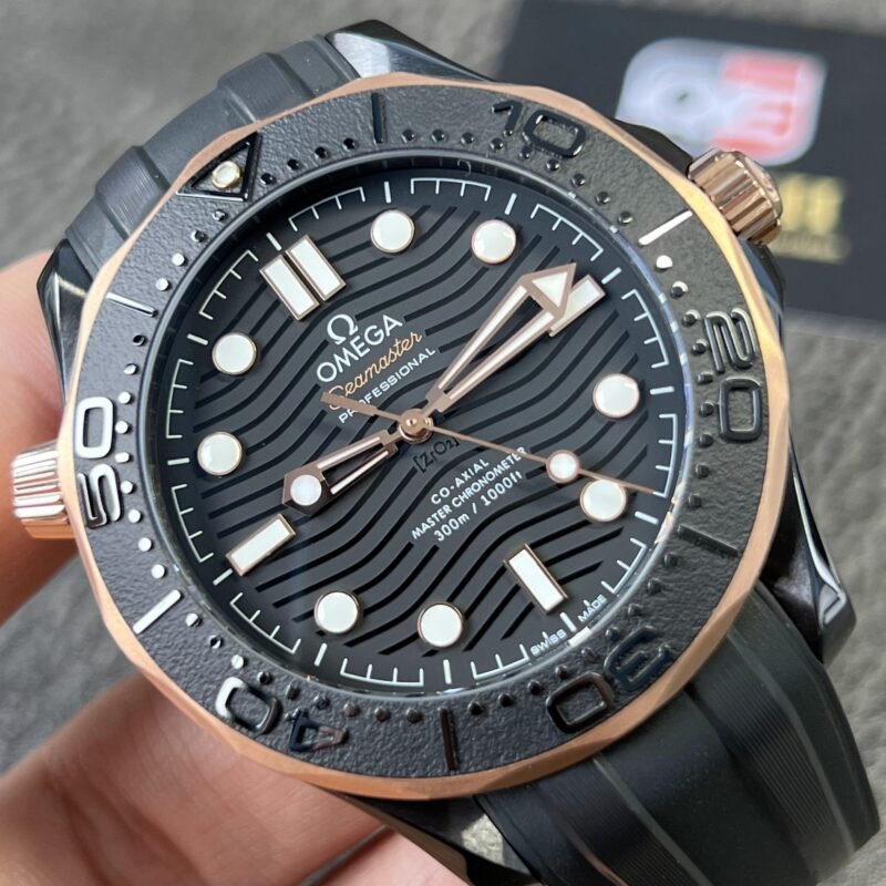 OMEGA Seamaster Diver 300m Black Ceramic Sedna Gold 43.5mm Super clone