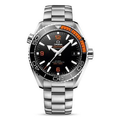 Planet Ocean 43.5mm Black/Orange Bezel Black Dial on SS Bracelet Super Clone