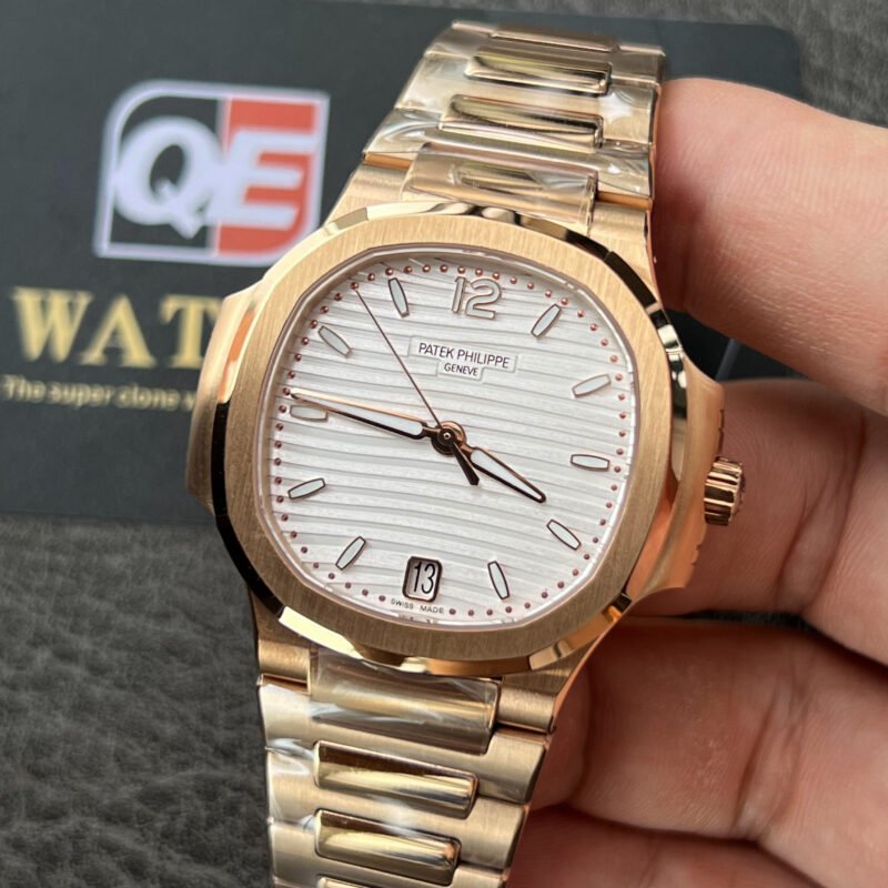 Patek Nautilus Ladies Watch 7118/1R-001 Rose Gold with White dial (35mm) Super Clone