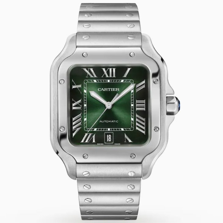 Cartier Santos Large Stainless Steel with Green Dial (40mm) Super Clone