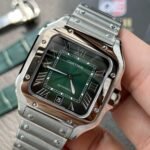 Cartier Santos Large Stainless Steel with Green Dial (40mm) Super Clone