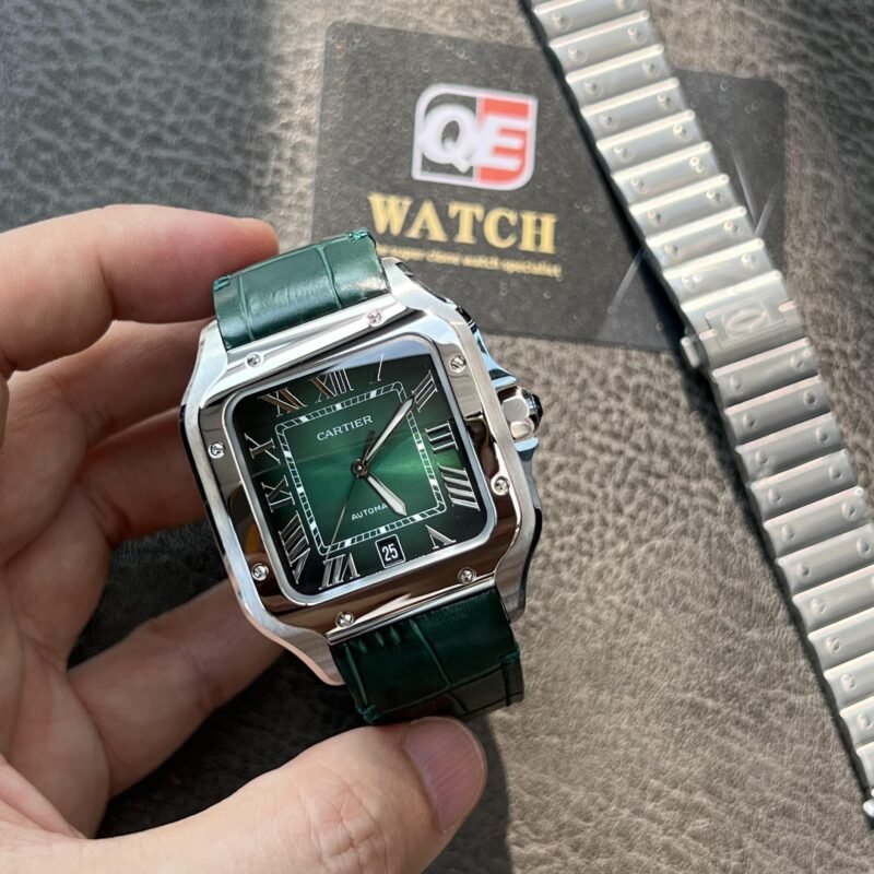 Cartier Santos Large Stainless Steel with Green Dial (40mm) Super Clone