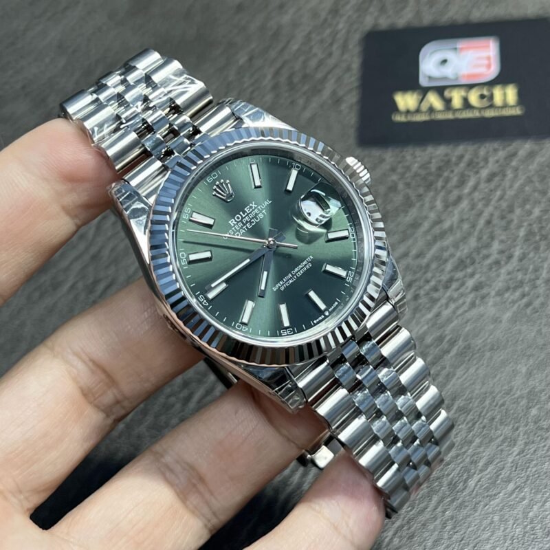 Rolex Datejust 41mm/36mm Stainless Steel on Jubilee with Mint Green Dial and Fluted Bezel Replica