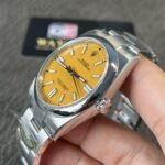 Rolex Oyster Perpetual 41mm M124330 Stainless Steel with Yellow Dial Oystersteel Top Replica