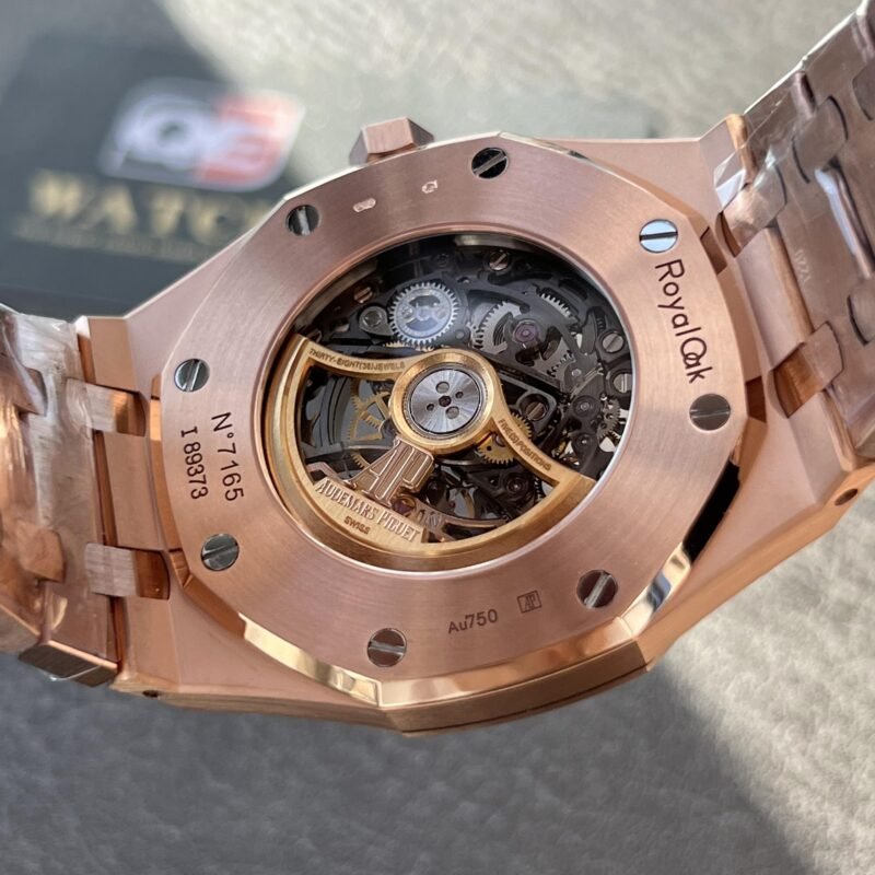 Audemars Piguet Royal Oak 15407OR.oo.1220OR.01 Skeleton Grey Openworked Dial 41Mm Rose gold Super Clone