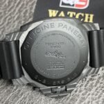 PAM00960 42mm Submersible Carbon Black Element Blue Markers on Rubber Strap Super Clone