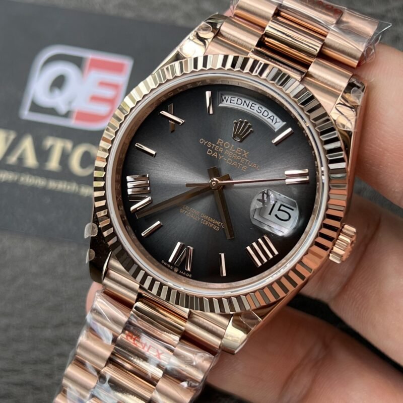 Rolex Day-Date m228235-0055 Rose gold with Slate Ombré Dial President bracelet (40mm) Super Clone