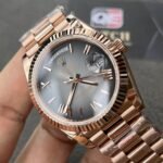 Rolex Day-Date m228235-0055 Rose gold with Slate Ombré Dial President bracelet (40mm) Super Clone