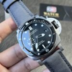 PAM01288 Submersible 44mm anthracite gradient on gray leather Strap Super Clone