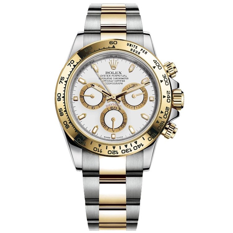 Rolex Cosmograph Daytona M116503-0001 Two Tone Yellow Gold & Steel with White Dial Super Clone