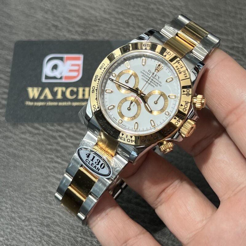 Rolex Cosmograph Daytona M116503-0001 Two Tone Yellow Gold & Steel with White Dial Super Clone