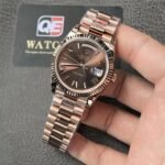 Rolex Day-Date m228235-0002 Rose gold with Chocolate Roman Numerals Dial President bracelet (40mm) Super Clone