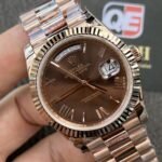 Rolex Day-Date m228235-0002 Rose gold with Chocolate Roman Numerals Dial President bracelet (40mm) Super Clone