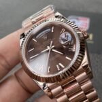 Rolex Day-Date m228235-0002 Rose gold with Chocolate Roman Numerals Dial President bracelet (40mm) Super Clone