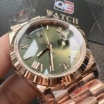 Rolex Day-Date m228235-0025 Rose gold with Olive Dial President bracelet (40mm) Super Clone