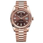 Rolex Day-Date m228235-0003 Rose gold with Chocolate diamond-set Dial President bracelet (40mm) Super Clone