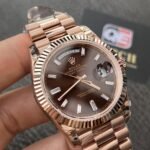 Rolex Day-Date m228235-0003 Rose gold with Chocolate diamond-set Dial President bracelet (40mm) Super Clone