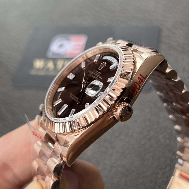 Rolex Day-Date m228235-0003 Rose gold with Chocolate diamond-set Dial President bracelet (40mm) Super Clone