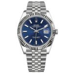 Rolex Datejust M126334 Bright Blue Fluted Dial Stainless Steel Jubilee and Fluted Bezel 41mm Top Replica