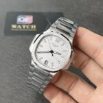 Patek Nautilus Ladies Watch 7118/1A-010 White Dial on Stainless Steel Bracelet (35mm) Super Clone