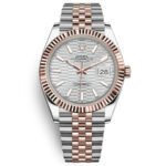 Rolex DateJust 41 m126331-0018 Two Tone Rose gold on Jubilee with Silver luted Motif Dial Super clone