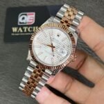 Rolex DateJust 41 m126331-0018 Two Tone Rose gold on Jubilee with Silver luted Motif Dial Super clone