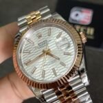 Rolex DateJust 41 m126331-0018 Two Tone Rose gold on Jubilee with Silver luted Motif Dial Super clone