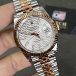 Rolex DateJust 41 m126331-0018 Two Tone Rose gold on Jubilee with Silver luted Motif Dial Super clone