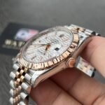 Rolex DateJust 41 m126331-0018 Two Tone Rose gold on Jubilee with Silver luted Motif Dial Super clone