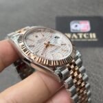 Rolex DateJust 41 m126331-0018 Two Tone Rose gold on Jubilee with Silver luted Motif Dial Super clone