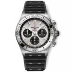 BREITLING Chronomat B01 42mm Silver Dial With Black Rouleaux Rubber Strap AB0134101G1S2 Top replica