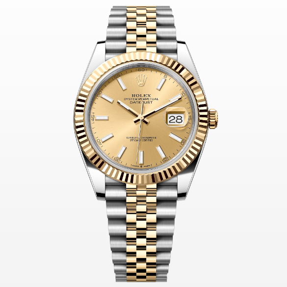 Rolex DateJust 41mm/36mm Two Tone Yellow Gold on Jubilee with Gold Dial Super clone