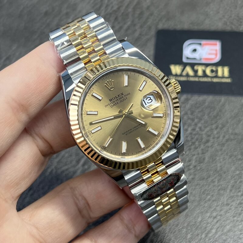 Rolex DateJust 41mm/36mm Two Tone Yellow Gold on Jubilee with Gold Dial Super clone