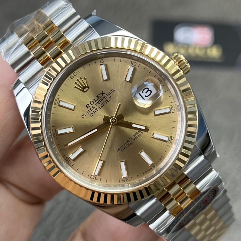 Rolex DateJust 41mm/36mm Two Tone Yellow Gold on Jubilee with Gold Dial Super clone