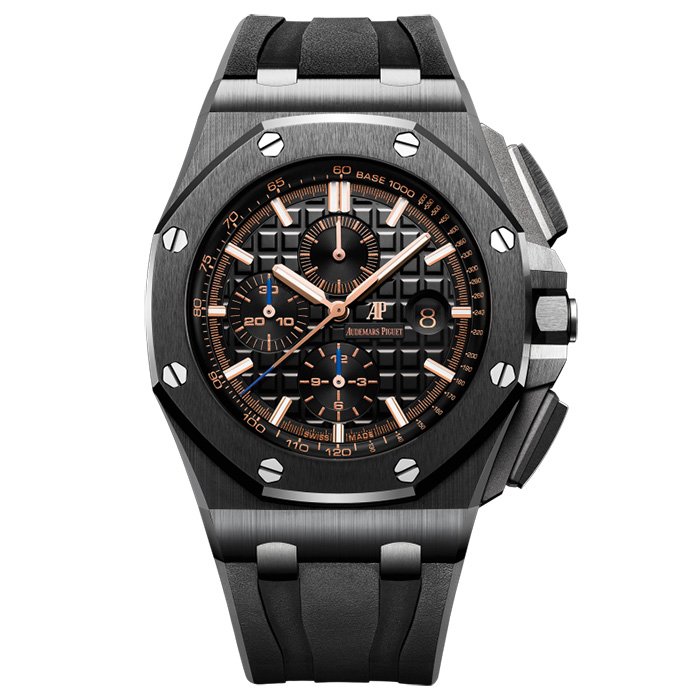 Royal Oak Offshore Chronograph Full Ceramic on Black Rubber Strap 44mm Super Clone