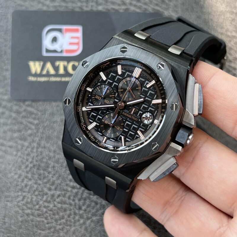 Royal Oak Offshore Chronograph Full Ceramic on Black Rubber Strap 44mm Super Clone