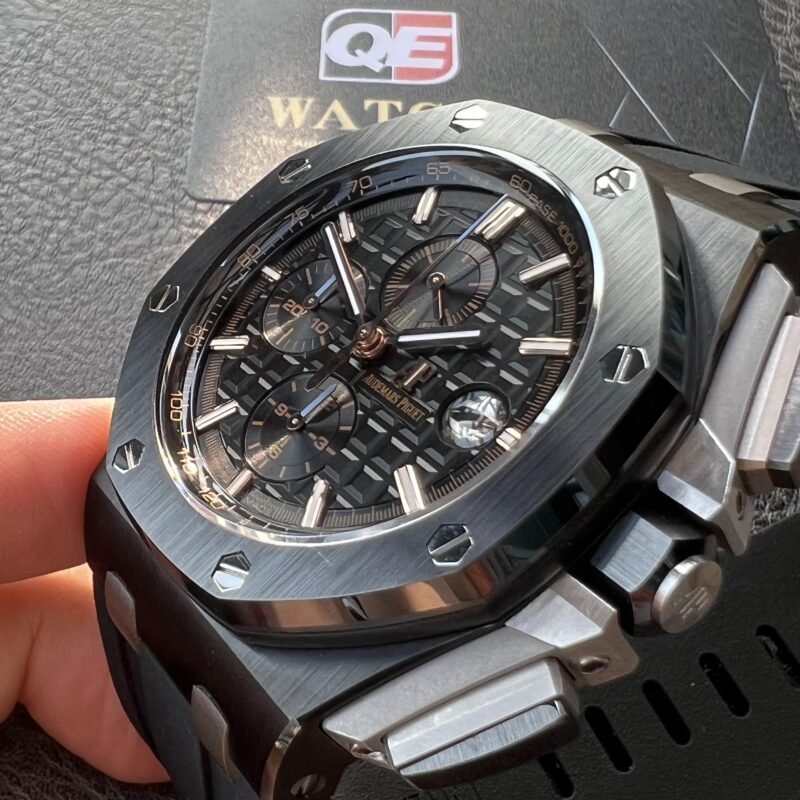 Royal Oak Offshore Chronograph Full Ceramic on Black Rubber Strap 44mm Super Clone