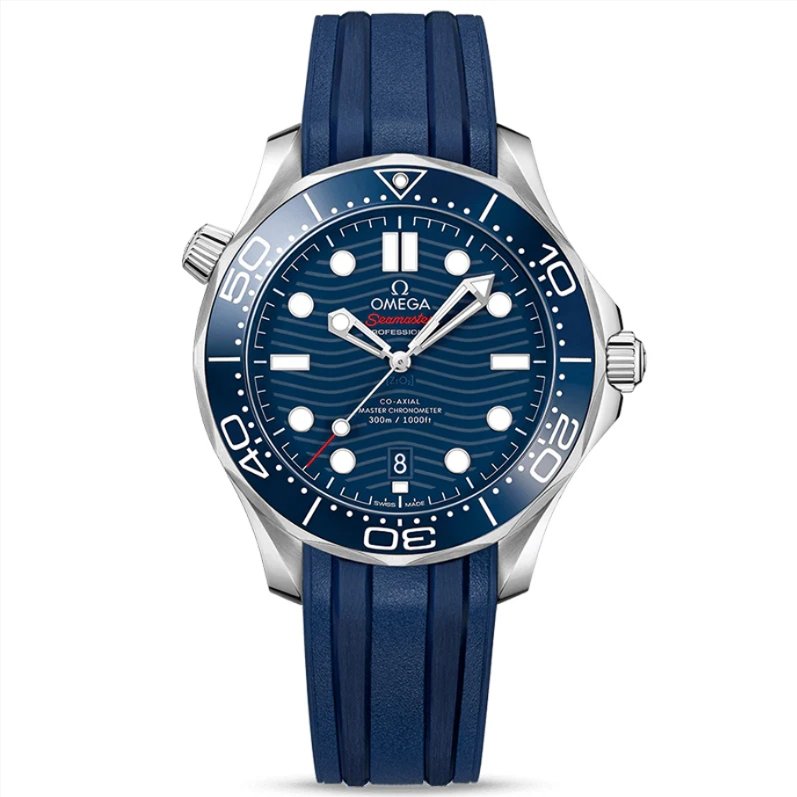 Seamaster Diver 300M Blue Ceramic Blue Dial on Blue Rubber Strap 42mm Super Clone