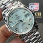 Rolex Day-Date m228236-0012 White gold Ice Blue Dial  (Roman Numerals) President bracelet (40mm) Super Clone