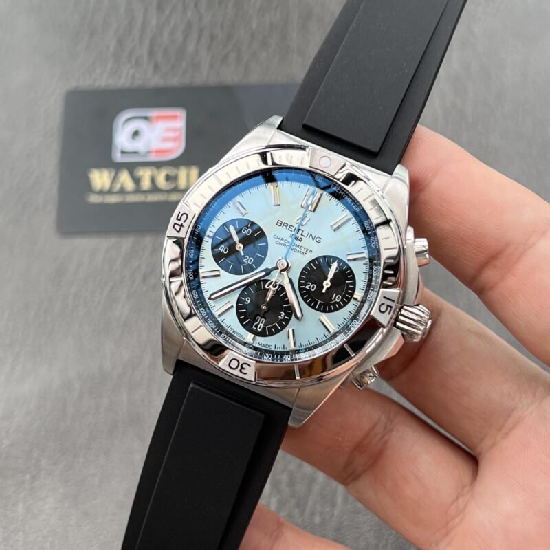 BREITLING Chronomat B01 42mm Ice Blue Dial Rubber Strap PB0134101C1S1 Top replica