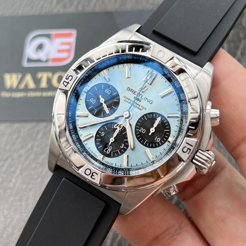 BREITLING Chronomat B01 42mm Ice Blue Dial Rubber Strap PB0134101C1S1 Top replica