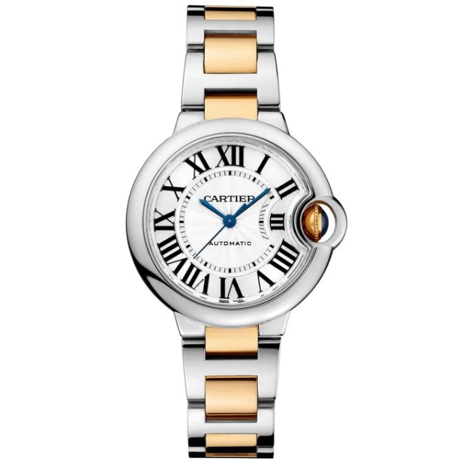 Cartier Women's Ballon Bleu Yellow Gold and Stainless Steel Automatic Watch (W2BB0002) Super Clone