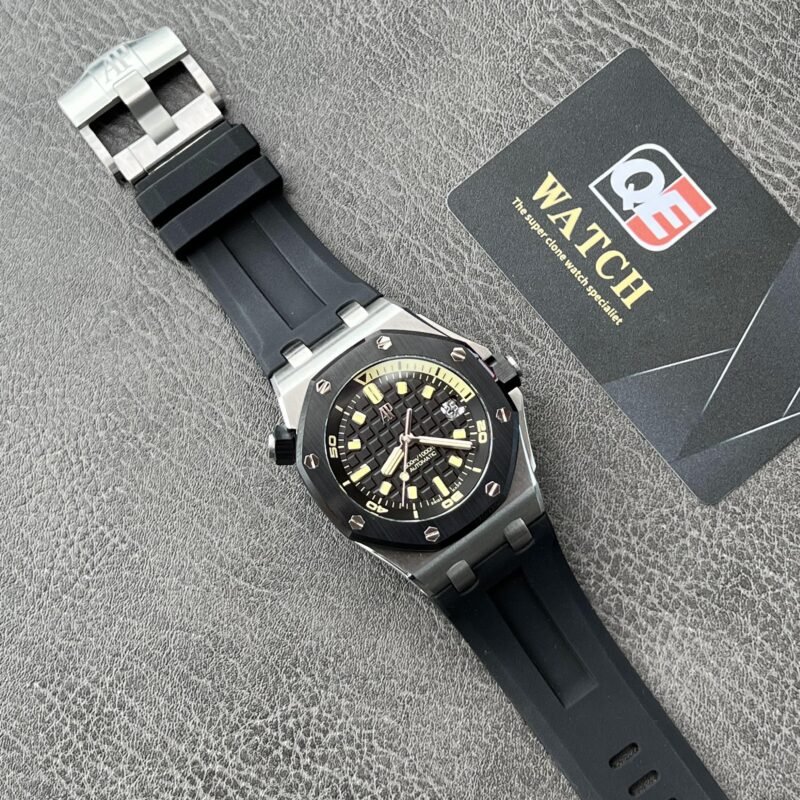 Royal Oak Offshore Diver 15720 Ceramic Bezel on Black Rubber Strap 42mm Super Clone