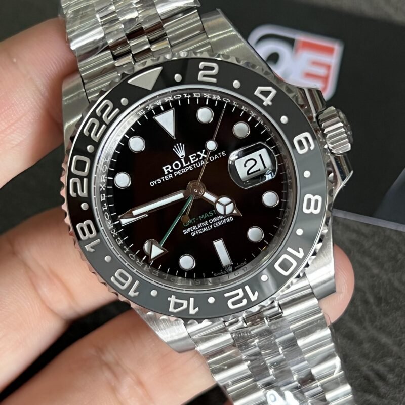 Rolex Bruce Wayne GMT Master II 126710grnr-0003 Black/Grey two-tone ceramic bezel Stainless Steel (40mm) Super Clone